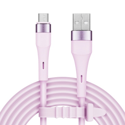 Kábel USB - micro USB 1m silikonový ružový Kruger&Matz Basic Kábel USB - micro USB 1m silikonový ružový Kruger&Matz Basic