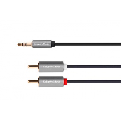 Kábel Jack 3,5mm - RCA 2x, 1,8m Kruger&Matz Basic Kábel Jack 3,5mm - RCA 2x, 1,8m Kruger&Matz Basic