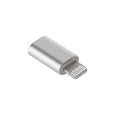 Redukcia micro USB - Apple Lightning strieborná Redukcia micro USB - Apple Lightning strieborná
