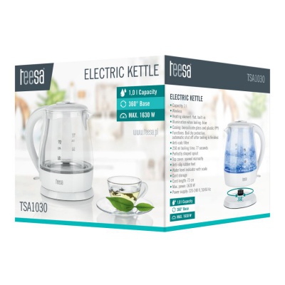 Rýchlovarná kanvica TEESA 1L 1630W biela Rýchlovarná kanvica TEESA 1L 1630W biela