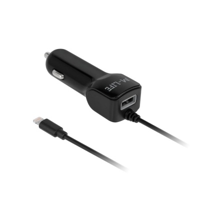 Nabíjačka do auta Lightning+USB 2100 mA M-LIFE Nabíjačka do auta Lightning+USB 2100 mA M-LIFE