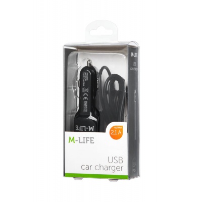 Nabíjačka do auta Lightning+USB 2100 mA M-LIFE Nabíjačka do auta Lightning+USB 2100 mA M-LIFE