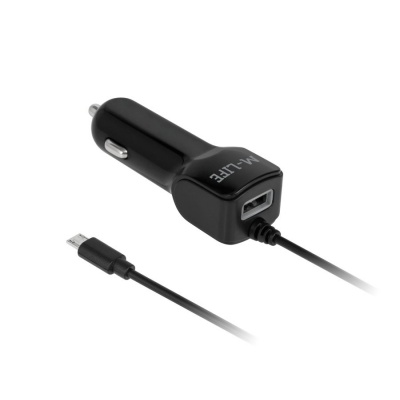 Nabíjačka do auta micro USB+USB 2100 mA M-LIFE Nabíjačka do auta micro USB+USB 2100 mA M-LIFE