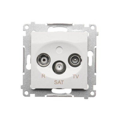 Zásuvka RTV-SAT Simon 54 premium priebežná modul biela Zásuvka RTV-SAT Simon 54 premium priebežná modul biela