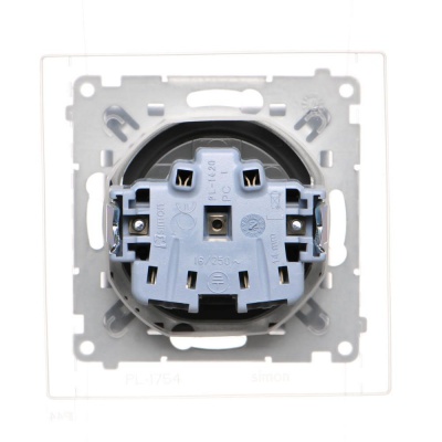 Zásuvka 250 V Simon 55 IP44 s clonkami modul grafit matný