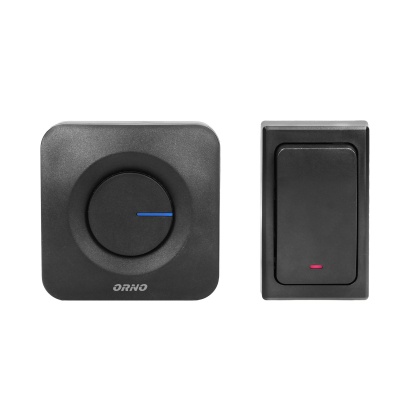 Bezdrôtový zvonček 230V 2x, 36 zvonení, bezbatériový, čierny