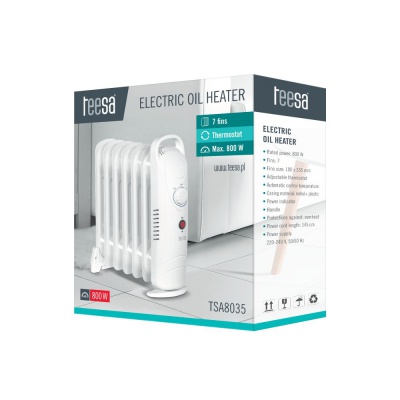 Elektrický olejový radiátor TEESA 800W (7 rebier) Elektrický olejový radiátor TEESA 800W (7 rebier)
