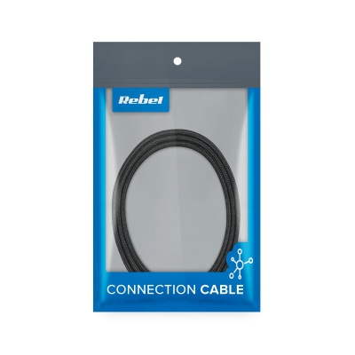 Kabel USB typ C - USB typ C REBEL 1m čierny Kabel USB typ C - USB typ C REBEL 1m čierny