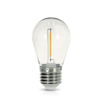 Žiarovka LED E27 ST45 1W, 2700K, 230V, LED filament, globo