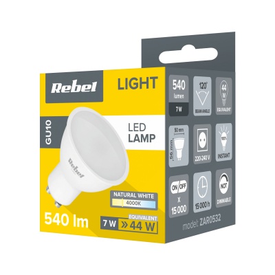 Žiarovka LED 7W GU10 4000K 230V Rebel