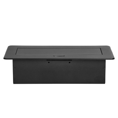 Zásuvkový blok výklopný 2x 230V+ 2x USB A/C, čierny