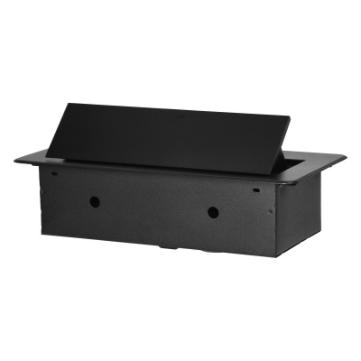 Zásuvkový blok výklopný 2x 230V+ 2x USB A/C, čierny