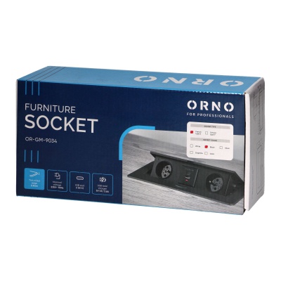 Zásuvkový blok výklopný 2x 230V+ 2x USB A/C, čierny