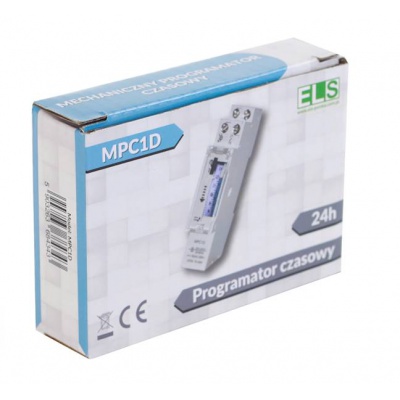 Časový spínač denný mechanický MPC1D 24H DIN ELS