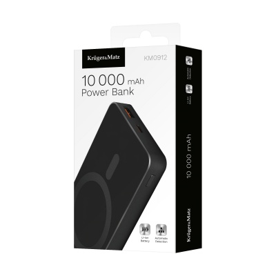 POWER BANK indukčná Kruger&Matz 10000mAh Mag Safe čierna POWER BANK indukčná Kruger&Matz 10000mAh Mag Safe čierna