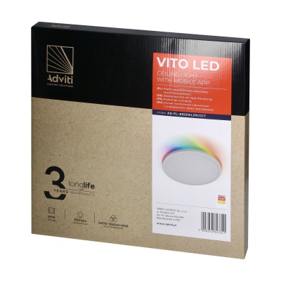 Stropné LED svietidlo VITO 36W, CCT+RGB, 3500lm, TUYA