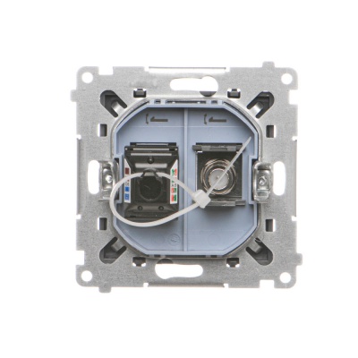 Zásuvka SAT "F" + RJ45 kat.6 Simon 55 modul grafit matný