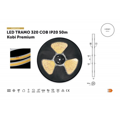 LED pás COB 3000K 24V 50m  IP20 TRAMO Kobi