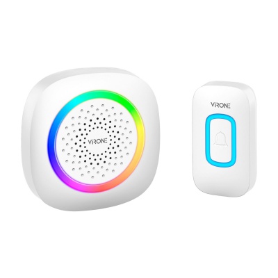 Bezdrôtový zvonček PELA AC 230V RGB LED 300m biely