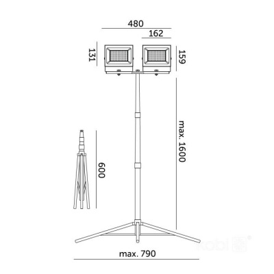 LED reflektor TIGRA TRIPOD 2x50W 4000K IP54