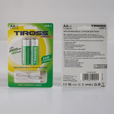 Akumulator AA Li-Ion 1650mAh 1,5V , USB-C Akumulator AA Li-Ion 1650mAh 1,5V , USB-C