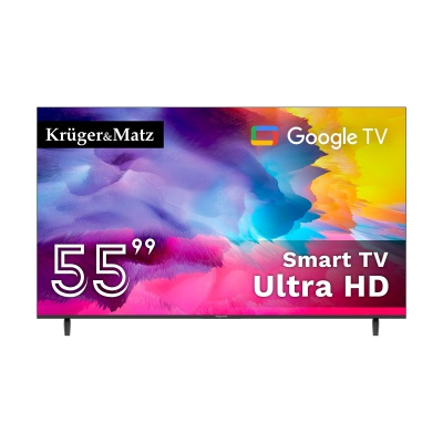 Televízor Kruger&Matz 55" (140cm)UHD Google TV H.265 DVB-S2/T2/C