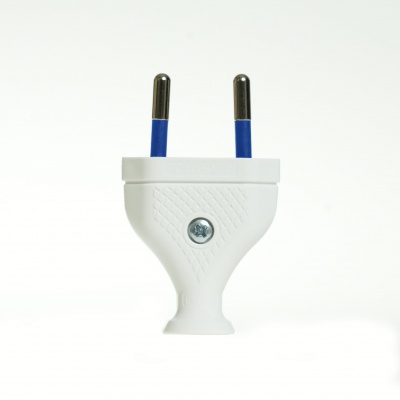 Sieťová zástrčka 230V plochá 2pin WT-1 biela