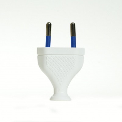 Sieťová zástrčka 230V plochá 2pin WT-1 biela