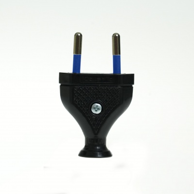 Sieťová zástrčka 230V plochá 2pin WT-1 čierna