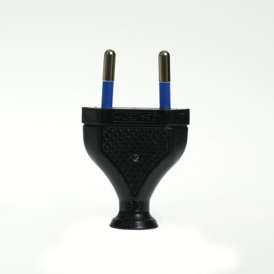 Sieťová zástrčka 230V plochá 2pin WT-1 čierna