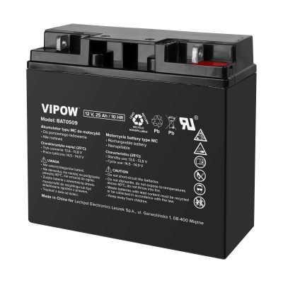 Akumulátor pre motocykle VIPOW typ MC 12V 25Ah