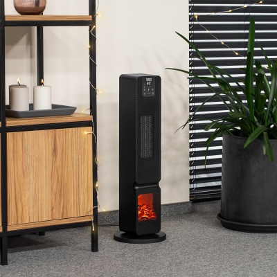 Stĺpový elektrický ohrievač PTC s imitáciou krbu TEESA 800/2000W