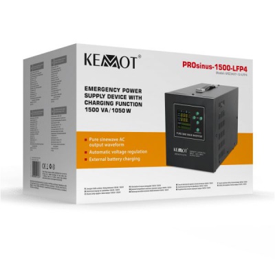 Záložný zdroj  PROsinus-1500-LFP4 12V 1500VA/1050W KEMOT čierny
