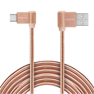 Kábel USB - USB typ C rohový 1m  3A Kruger&Matz Kábel USB - USB typ C rohový 1m  3A Kruger&Matz