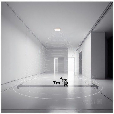 Stropné LED svietidlo NIVERA SQUARE 12W 3CCT IP54 senzor biele