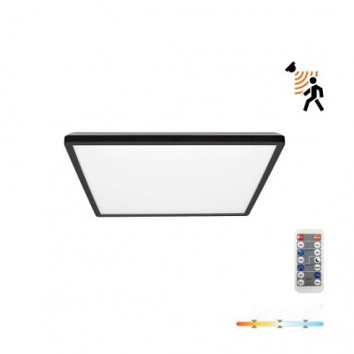 Stropné LED svietidlo NIVERA SQUARE 12W 3CCT IP54 senzor čierne