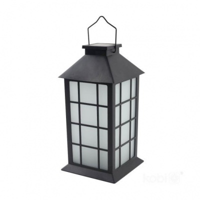 Solárny záhradný lampáš CANDELIO MILKY IP44 čierny