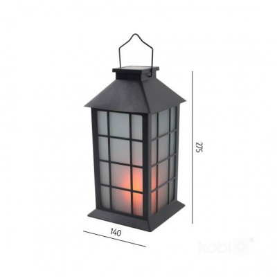 Solárny záhradný lampáš CANDELIO MILKY IP44 čierny