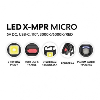 Vreckové multifunkčné LED svietidlo X-MPR MICRO CCT