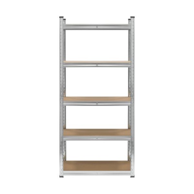 Kovový úložný regál 150x70x30 strieborný Rebel