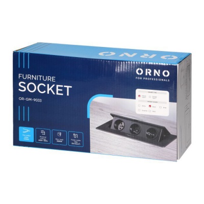 Zásuvkový blok výklopný 3 x zásuvka 230V čierny 1,5m