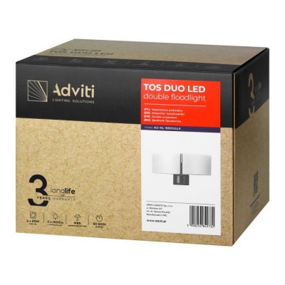 Dvojitý LED reflektor 2x20W, IP65, 400K