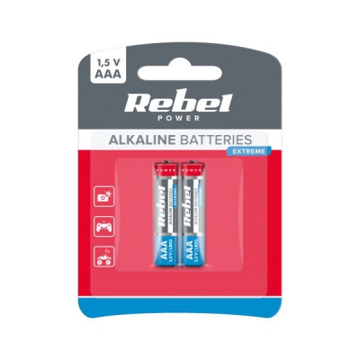 Batéria REBEL EXTREME alkalická  AAA 1,5V LR03 (2ks)