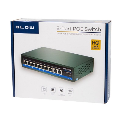Switch BLOW BL-SW10-8P PoE 8 portov 10/100Mbps (8xPoE)