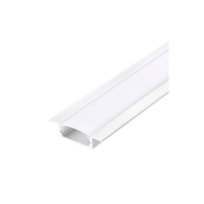 Hliníkový LED zápustný profil P02 biely + mliečny kryt 2m