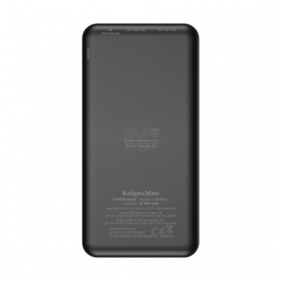 PowerBank Kruger&Matz 20000 mAh Li-pol s funkciou QC a PD