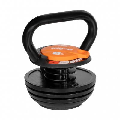 Nastaviteľný liatinový kettlebell, 2,3 – 9 kg