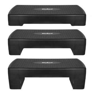 Fitness stepper, 3 výškové stupne, 68cm, BLACK