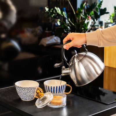 Kanvica z nehrdzavejúcej ocele s píšťalkou 1,8L