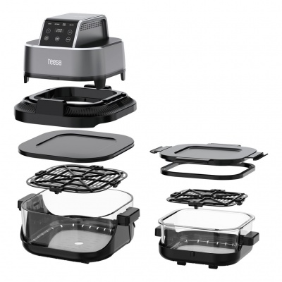 Teplovzdušná beztuková fritéza TEESA GLASS AIR FRYER 4L, 1,5 L